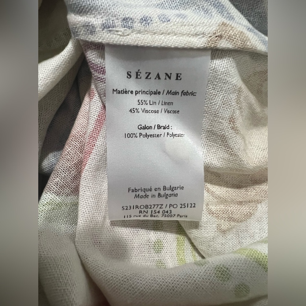 NWT Farm Rio Paris Ama Boheme Linen Blend Dress - Sézane x FARM Rio - Size 36 - Picture 9 of 9